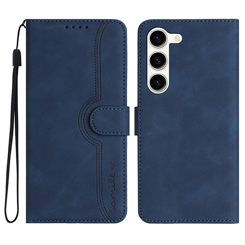 Coque Portefeuille Livre Cuir Etui Clapet YX2 pour Samsung Galaxy S23 5G Bleu