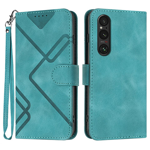 Coque Portefeuille Livre Cuir Etui Clapet YX2 pour Sony Xperia 1 V Vert