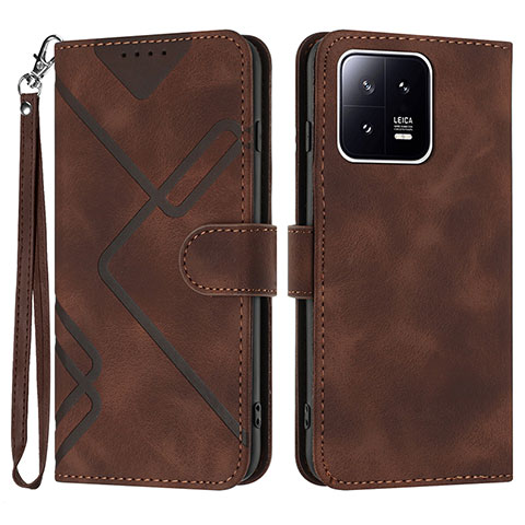 Coque Portefeuille Livre Cuir Etui Clapet YX2 pour Xiaomi Mi 13 5G Marron