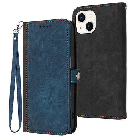 Coque Portefeuille Livre Cuir Etui Clapet YX3 pour Apple iPhone 13 Bleu