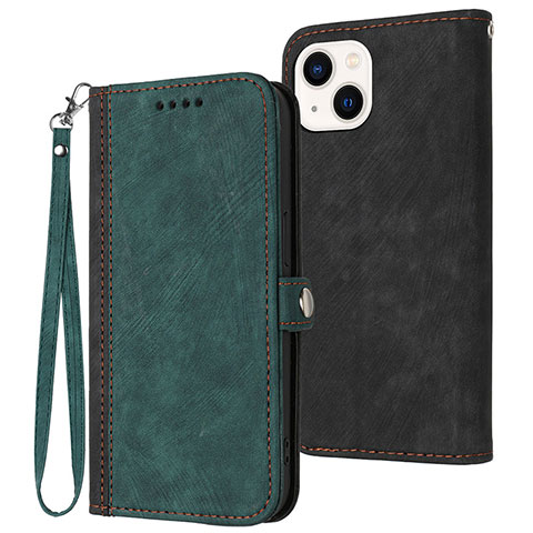 Coque Portefeuille Livre Cuir Etui Clapet YX3 pour Apple iPhone 14 Plus Vert