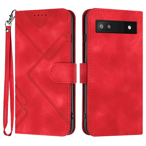 Coque Portefeuille Livre Cuir Etui Clapet YX3 pour Google Pixel 6a 5G Rouge