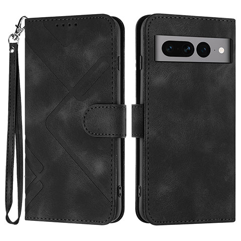 Coque Portefeuille Livre Cuir Etui Clapet YX3 pour Google Pixel 7 Pro 5G Noir