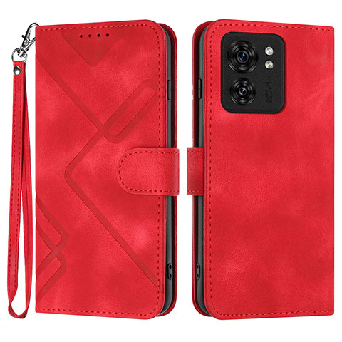 Coque Portefeuille Livre Cuir Etui Clapet YX3 pour Motorola Moto Edge 40 5G Rouge