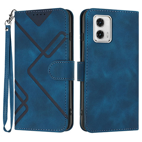 Coque Portefeuille Livre Cuir Etui Clapet YX3 pour Motorola Moto G73 5G Bleu