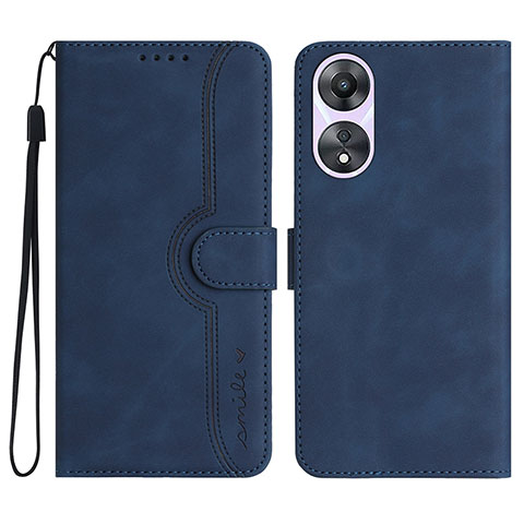 Coque Portefeuille Livre Cuir Etui Clapet YX3 pour Oppo A18 Bleu