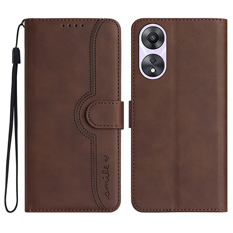 Coque Portefeuille Livre Cuir Etui Clapet YX3 pour Oppo A38 Marron