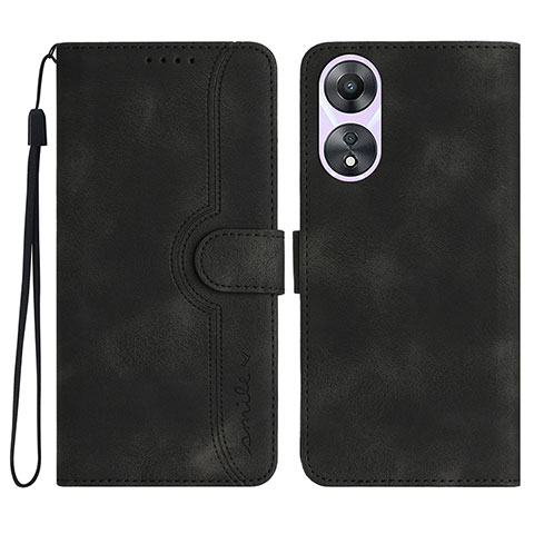 Coque Portefeuille Livre Cuir Etui Clapet YX3 pour Oppo A38 Noir