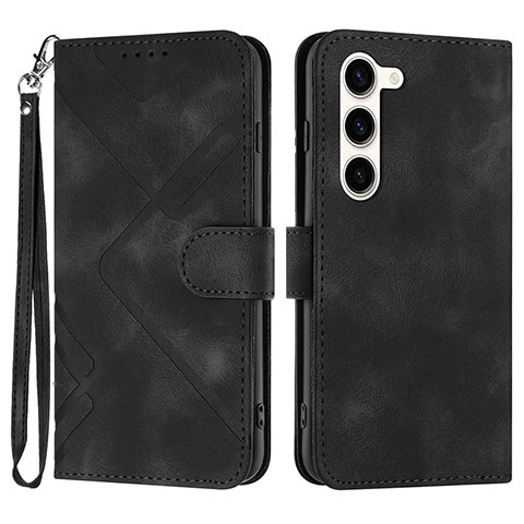 Coque Portefeuille Livre Cuir Etui Clapet YX3 pour Samsung Galaxy S22 5G Noir