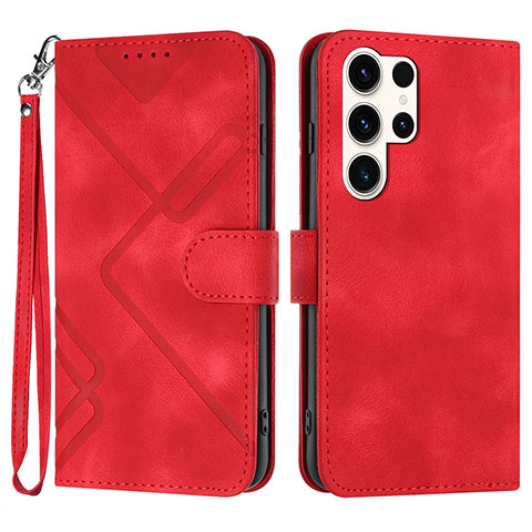 Coque Portefeuille Livre Cuir Etui Clapet YX3 pour Samsung Galaxy S23 Ultra 5G Rouge