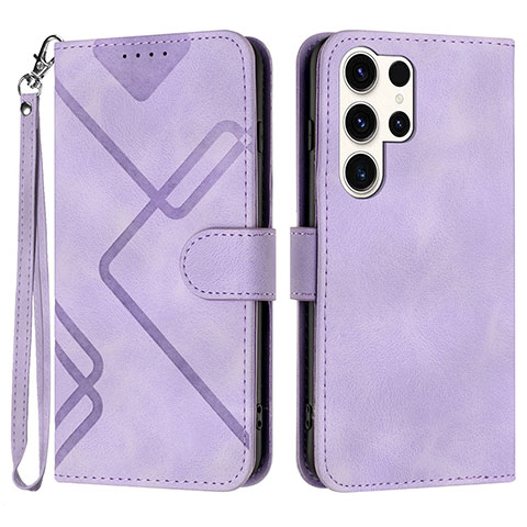 Coque Portefeuille Livre Cuir Etui Clapet YX3 pour Samsung Galaxy S23 Ultra 5G Violet