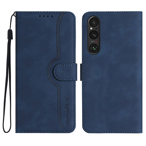 Coque Portefeuille Livre Cuir Etui Clapet YX3 pour Sony Xperia 1 V Bleu