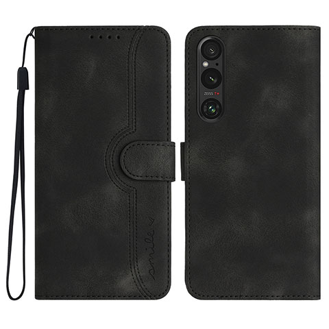 Coque Portefeuille Livre Cuir Etui Clapet YX3 pour Sony Xperia 1 V Noir