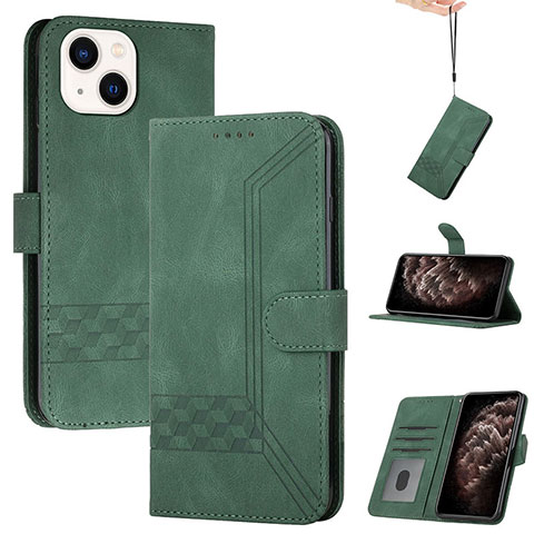 Coque Portefeuille Livre Cuir Etui Clapet YX4 pour Apple iPhone 13 Vert