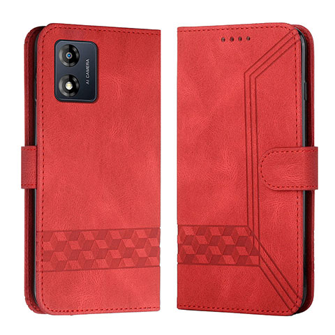 Coque Portefeuille Livre Cuir Etui Clapet YX4 pour Motorola Moto E13 Rouge