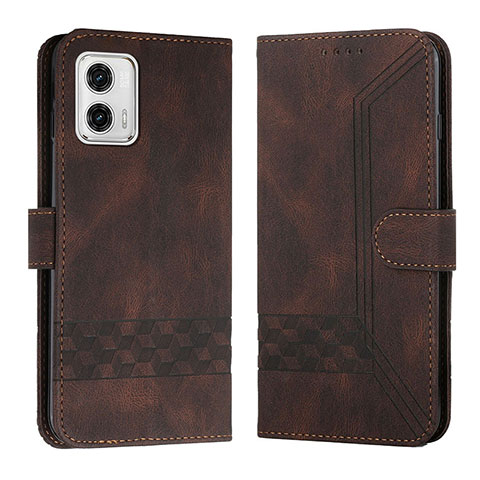 Coque Portefeuille Livre Cuir Etui Clapet YX4 pour Motorola Moto G53 5G Marron