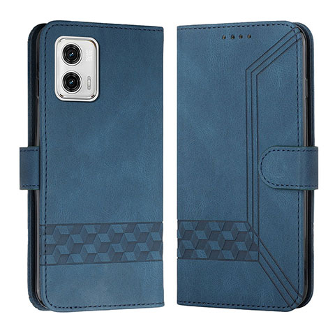 Coque Portefeuille Livre Cuir Etui Clapet YX4 pour Motorola Moto G53j 5G Bleu