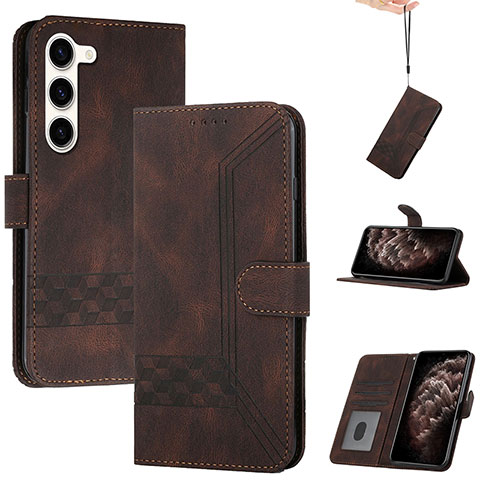 Coque Portefeuille Livre Cuir Etui Clapet YX4 pour Samsung Galaxy S22 5G Marron