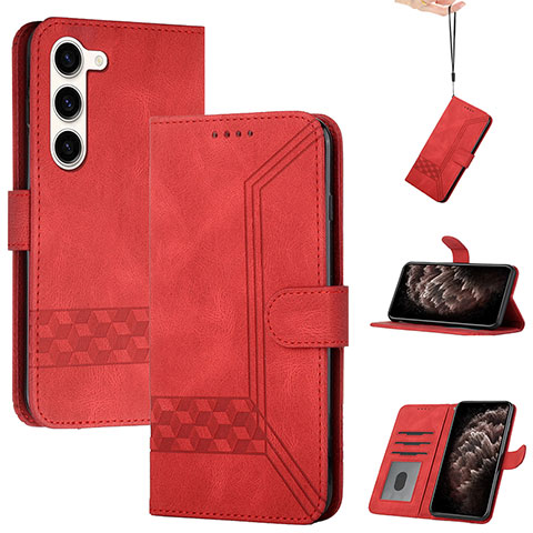 Coque Portefeuille Livre Cuir Etui Clapet YX4 pour Samsung Galaxy S22 5G Rouge