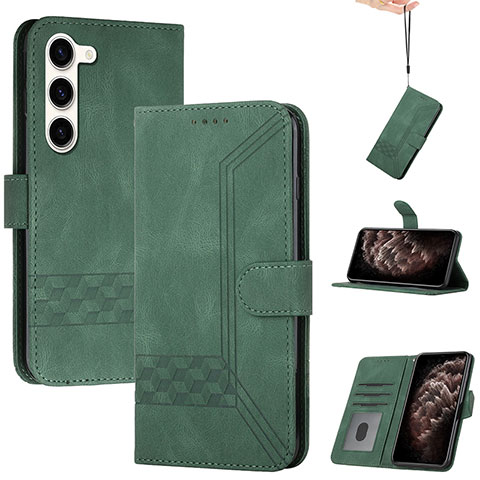 Coque Portefeuille Livre Cuir Etui Clapet YX4 pour Samsung Galaxy S22 Plus 5G Vert