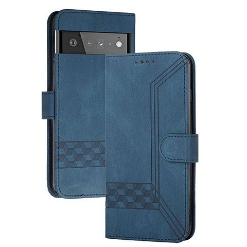 Coque Portefeuille Livre Cuir Etui Clapet YX5 pour Google Pixel 6 5G Bleu