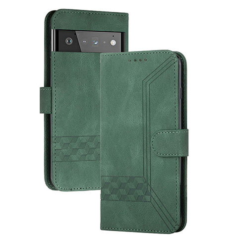 Coque Portefeuille Livre Cuir Etui Clapet YX5 pour Google Pixel 6 5G Vert