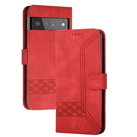 Coque Portefeuille Livre Cuir Etui Clapet YX5 pour Google Pixel 6 Pro 5G Rouge