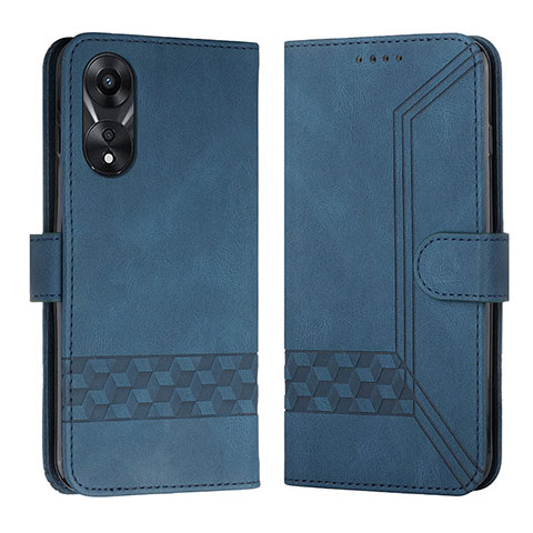 Coque Portefeuille Livre Cuir Etui Clapet YX5 pour Oppo A18 Bleu