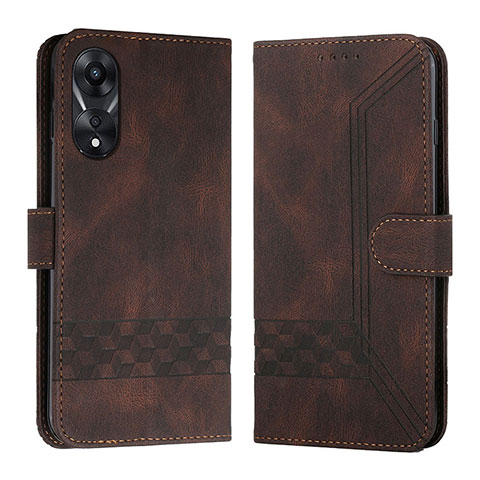 Coque Portefeuille Livre Cuir Etui Clapet YX5 pour Oppo A18 Marron