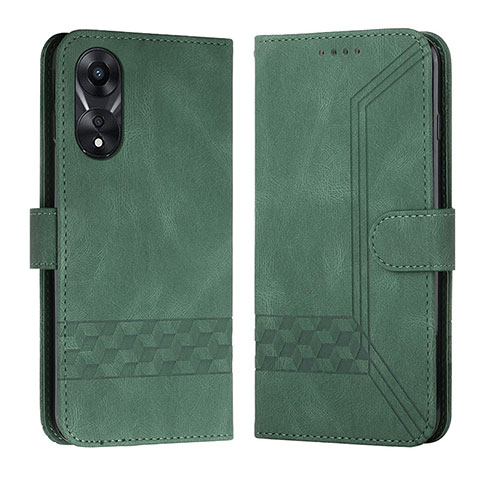 Coque Portefeuille Livre Cuir Etui Clapet YX5 pour Oppo A18 Vert