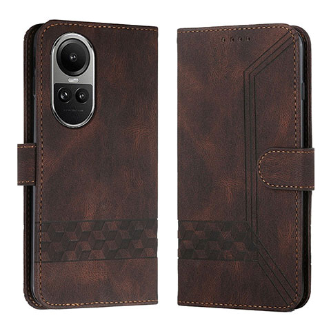 Coque Portefeuille Livre Cuir Etui Clapet YX5 pour Oppo Reno10 Pro 5G Marron