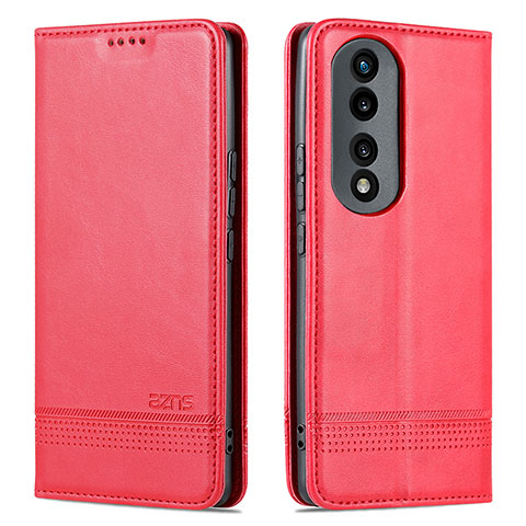 Coque Portefeuille Livre Cuir Etui Clapet YZ1 pour Huawei Honor 90 5G Rose Rouge