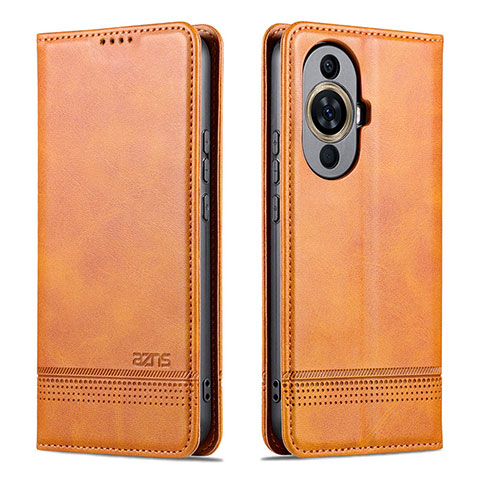 Coque Portefeuille Livre Cuir Etui Clapet YZ1 pour Huawei Nova 11 Ultra Brun Clair