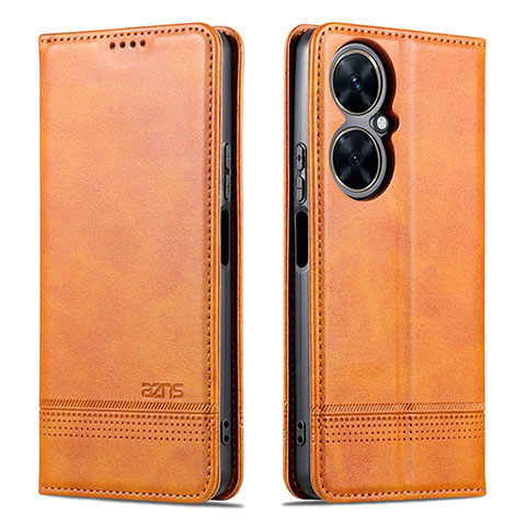 Coque Portefeuille Livre Cuir Etui Clapet YZ1 pour Huawei Nova 11i Brun Clair