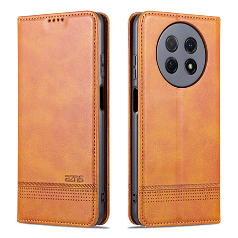 Coque Portefeuille Livre Cuir Etui Clapet YZ1 pour Huawei Nova Y91 Brun Clair