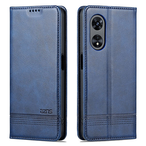 Coque Portefeuille Livre Cuir Etui Clapet YZ1 pour Oppo A58 5G Bleu