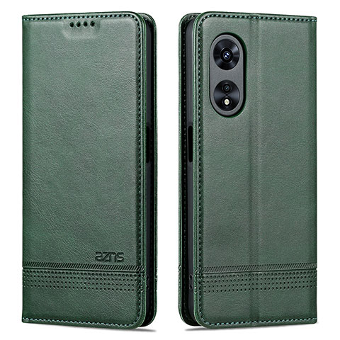 Coque Portefeuille Livre Cuir Etui Clapet YZ1 pour Oppo A58 5G Vert