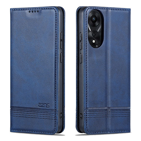 Coque Portefeuille Livre Cuir Etui Clapet YZ1 pour Oppo A78 4G Bleu