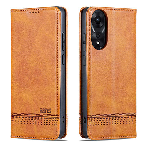 Coque Portefeuille Livre Cuir Etui Clapet YZ1 pour Oppo A78 4G Brun Clair