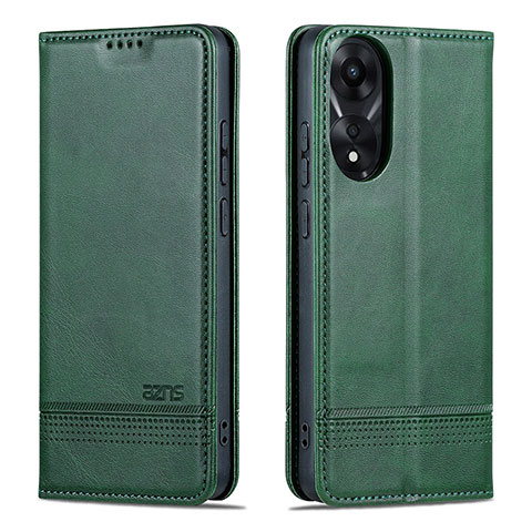 Coque Portefeuille Livre Cuir Etui Clapet YZ1 pour Oppo A78 4G Vert