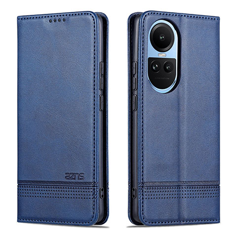 Coque Portefeuille Livre Cuir Etui Clapet YZ1 pour Oppo Reno10 5G Bleu