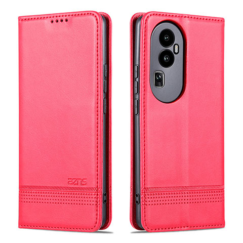 Coque Portefeuille Livre Cuir Etui Clapet YZ1 pour Oppo Reno10 Pro+ Plus 5G Rose Rouge