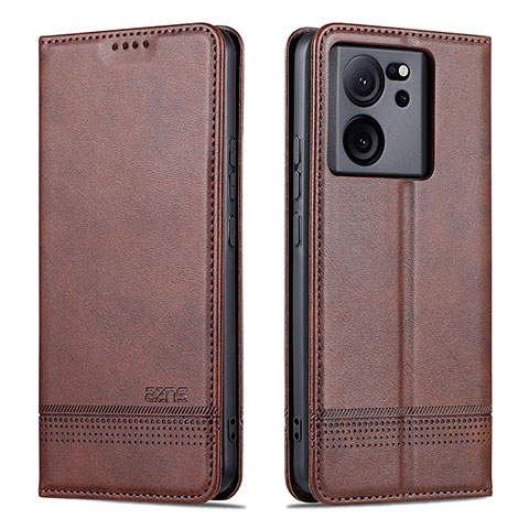 Coque Portefeuille Livre Cuir Etui Clapet YZ1 pour Xiaomi Mi 13T 5G Marron