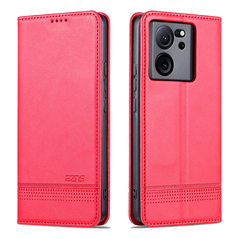 Coque Portefeuille Livre Cuir Etui Clapet YZ1 pour Xiaomi Mi 13T 5G Rose Rouge