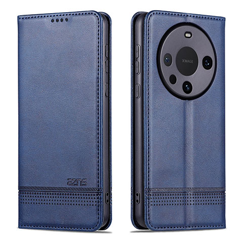 Coque Portefeuille Livre Cuir Etui Clapet YZ2 pour Huawei Mate 60 Bleu