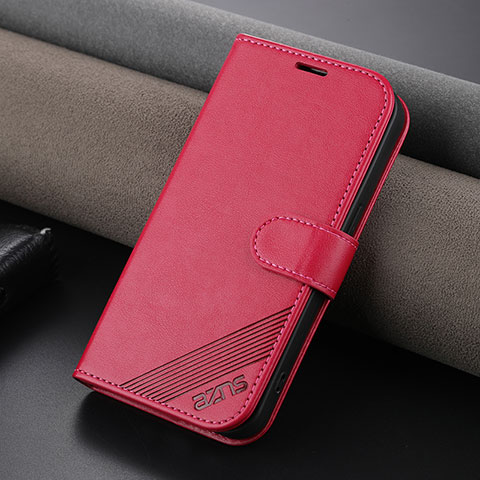 Coque Portefeuille Livre Cuir Etui Clapet YZ3 pour Apple iPhone 16 Pro Rose Rouge