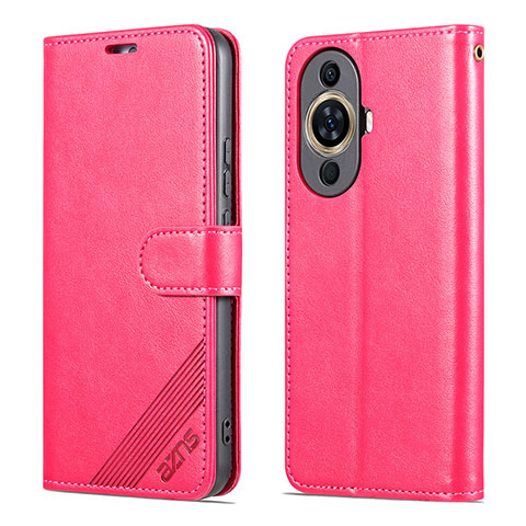 Coque Portefeuille Livre Cuir Etui Clapet YZ3 pour Huawei Nova 11 Rose Rouge