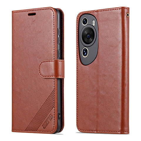 Coque Portefeuille Livre Cuir Etui Clapet YZ3 pour Huawei P60 Art Marron