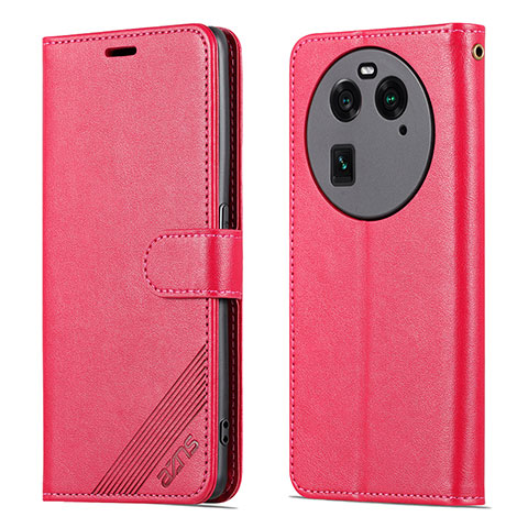 Coque Portefeuille Livre Cuir Etui Clapet YZ3 pour Oppo Find X6 5G Rose Rouge