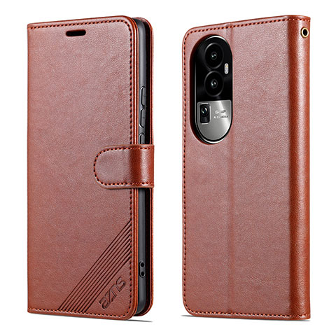 Coque Portefeuille Livre Cuir Etui Clapet YZ3 pour Oppo Reno10 Pro+ Plus 5G Marron